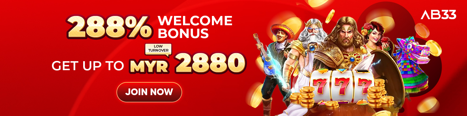 AB33 | 288% WELCOME BONUS